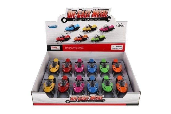 Jouet motoneige métal/plastique 13 cm, à remonter, 6 couleurs