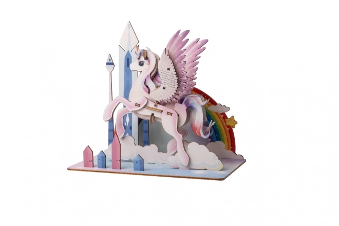 Puzzle 3D en bois Licorne