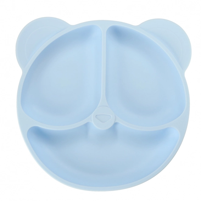 Vaisselle en silicone bleu clair ourson - 4 pièces
