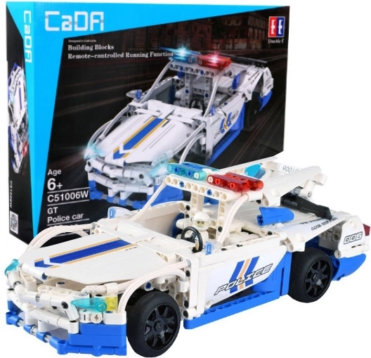 Jeu de construction créatif voiture de police télécommandée 430 pièces avec éclairage