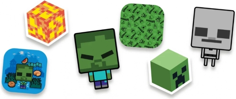 Autocollants inspirés de l’univers pixellisé
