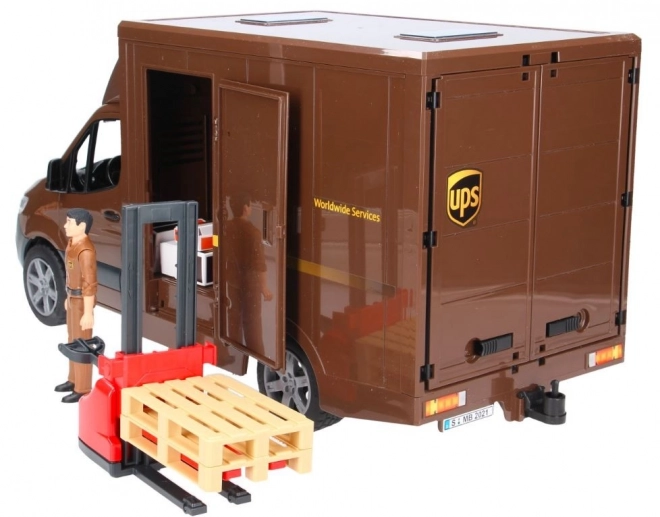 Véhicule de livraison UPS Bruder MB Sprinter avec figurine et accessoires