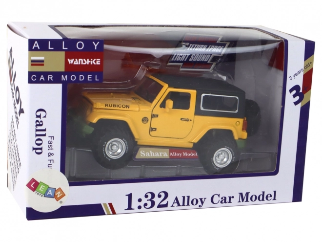 Voiture tout-terrain Traction par friction à batterie Jaune métallique 1:32