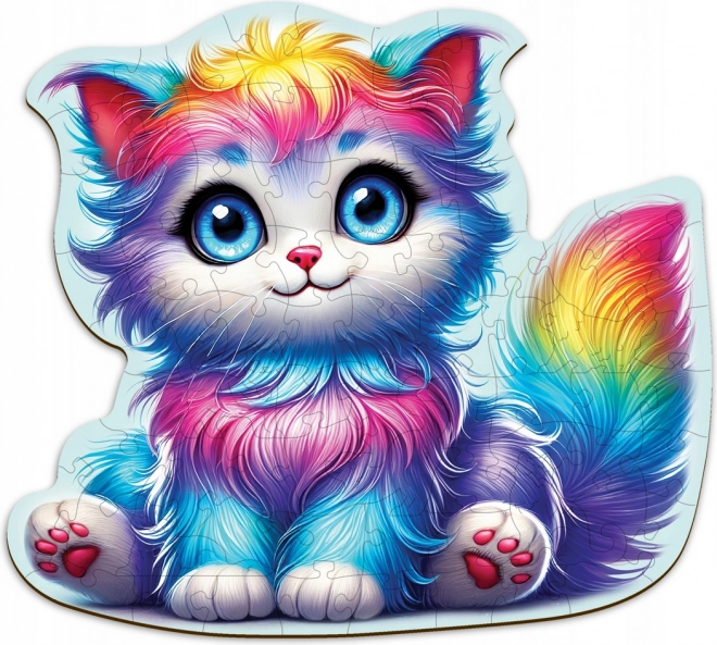 Puzzle en bois Chaton coloré