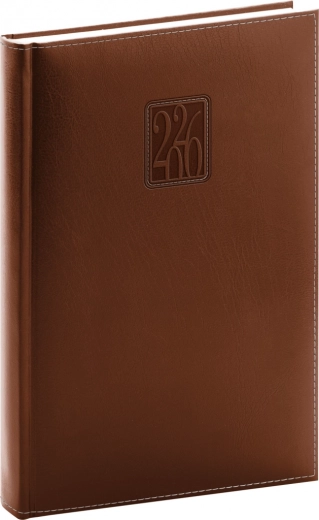 Agenda quotidien Panama 2026 marron 15 x 21 cm