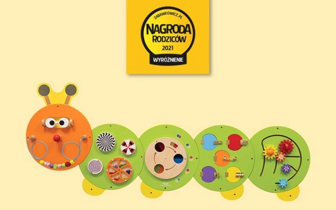 Panneau mural Montessori en bois - chenille