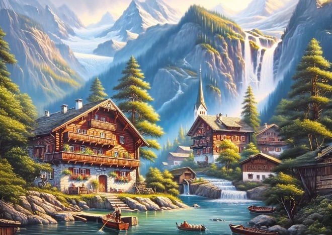 Puzzle village en bois 260 pièces