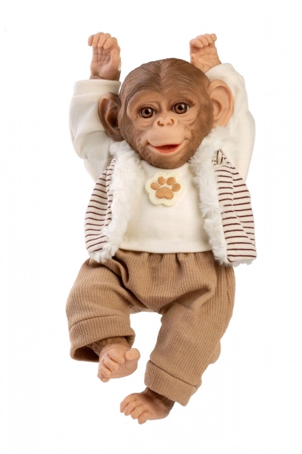 Guca 987 REBORN OPIČKA - singe bébé réaliste avec corps en tissu doux - 32 cm