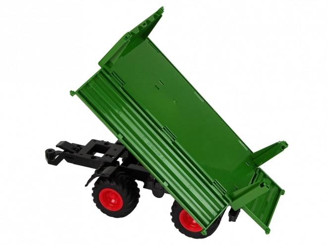Tracteur télécommandé avec remorque 1:24 rouge-vert