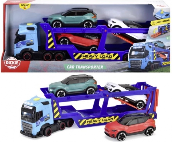 Porte-voitures Volvo FH16 avec lumières et sons, 40 cm + 3 voitures VOLVO XC40 RECHARGE