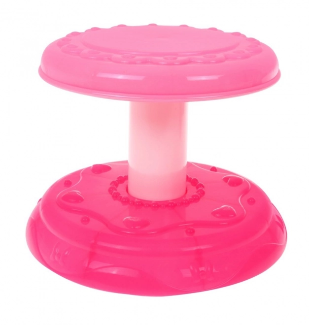 Coiffeuse rose avec miroir et tabouret + accessoires de coiffure et sèche-cheveux