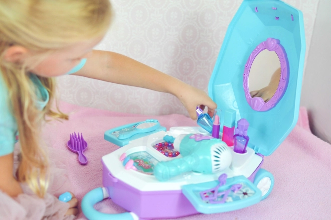 Coiffeuse pour filles 2 en 1 Beau salon WOOPIE dans une valise