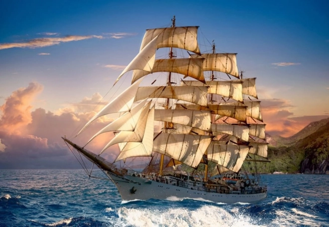 Puzzle Bateau au crépuscule