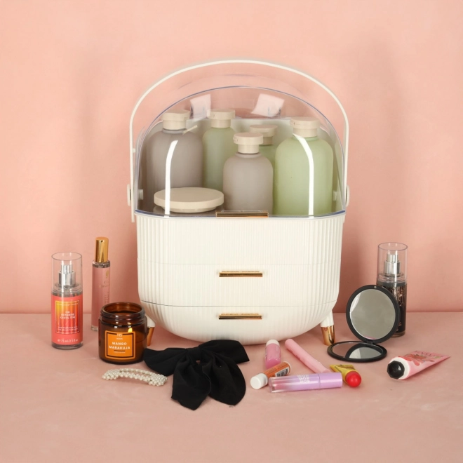 organisateur cosmétique blanc avec tiroirs