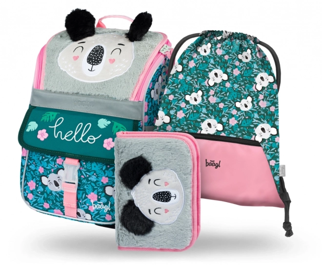 BAAGL SET 3 Zippy Baby Koala : cartable, trousse, sac