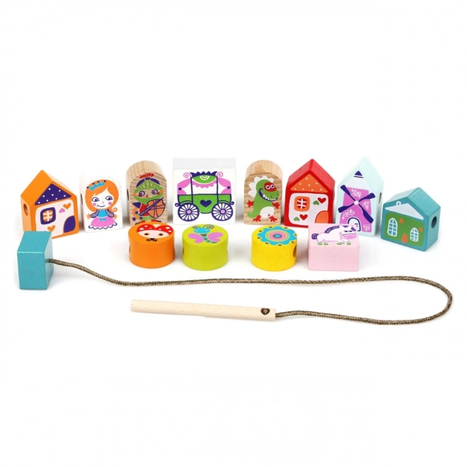 CUBIKA 14309 Conte enfilant - ensemble d'enfilage - 13 pièces en bois et 8 modèles