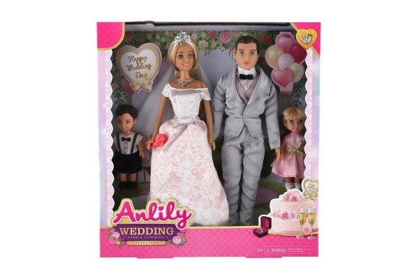 Poupée mariée et marié avec famille Anlily