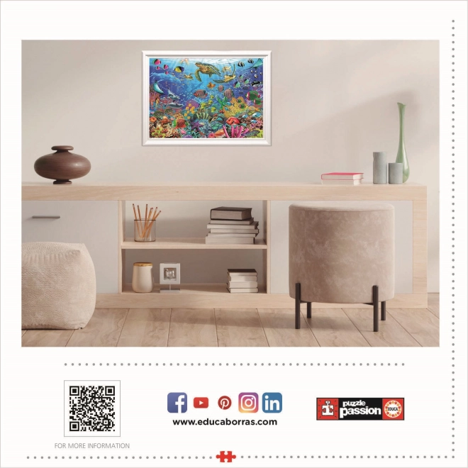 Puzzle Educa tortues en fantaisie tropicale 1000 pièces