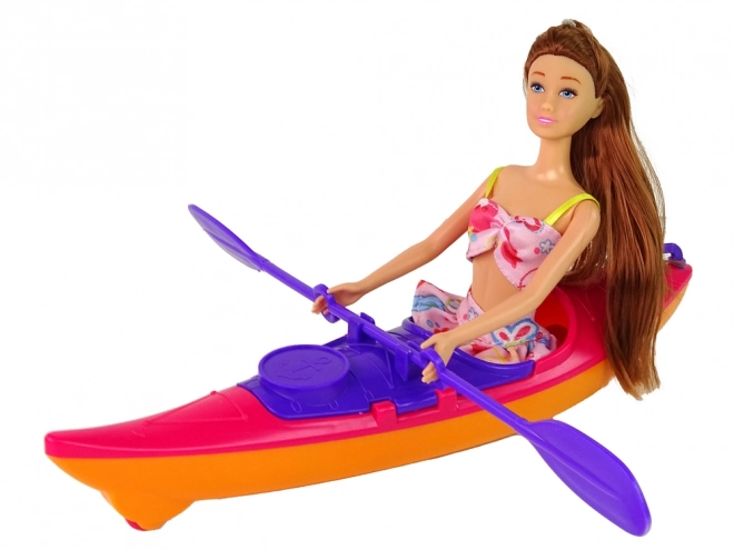 Ensemble de marionnette avec kayak et accessoires - Rose