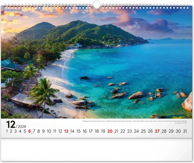 Calendrier mural Mer 2026