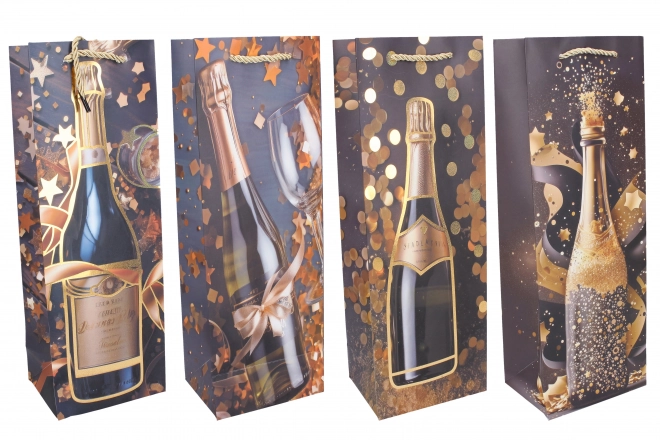Sac cadeau pour bouteille M 35x12x9 cm NOËL