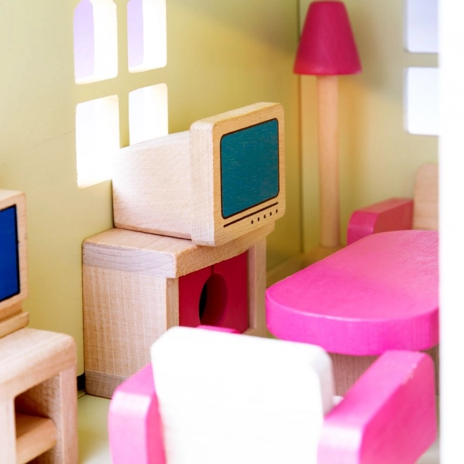 Mobilier en bois pour maison de poupées