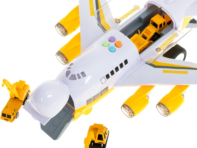 Avion cargo avec machines de construction