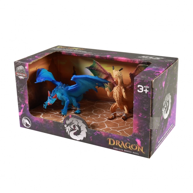 Ensemble de deux dragons en plastique de 12 cm