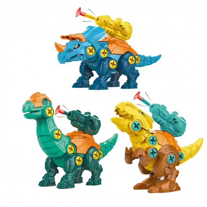 Woopie ensemble dinosaures à visser 3 pièces ensemble de construction avec mallette et perceuse avec tournevis