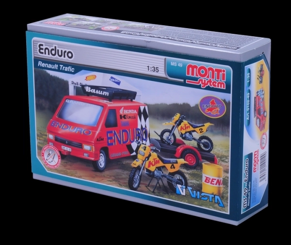 Kit de construction Monti System MS 49 Enduro Renault Trafic 1:48 dans une boîte 22x15x6cm
