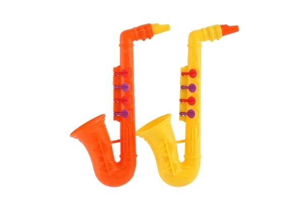 Saxophone en plastique 24 cm 2 couleurs en sachet