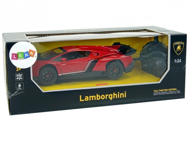 Voiture de sport R/C 1:24 Lamborghini Veneno Rouge 2.4 G Lumières