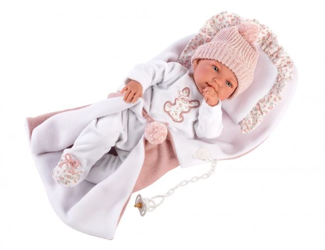 Poupée bébé réaliste avec sons et corps doux 44 cm