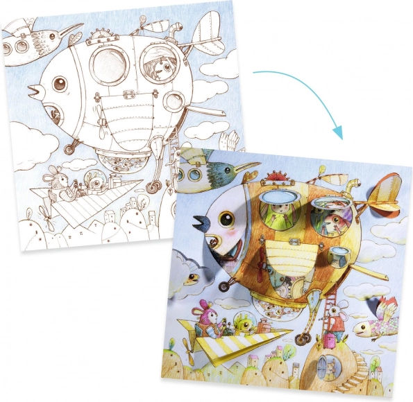 Livre de coloriage révélateur Malo en voyage par Djeco