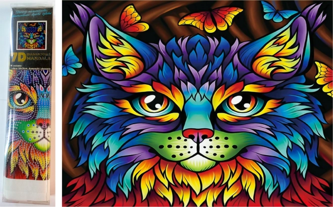 Peinture diamant portrait de chat 30 × 30 cm