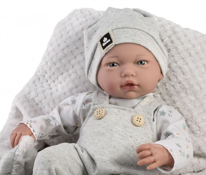 Guca 961 LIAM - poupée réaliste bébé avec sons et corps en tissu doux - 38 cm