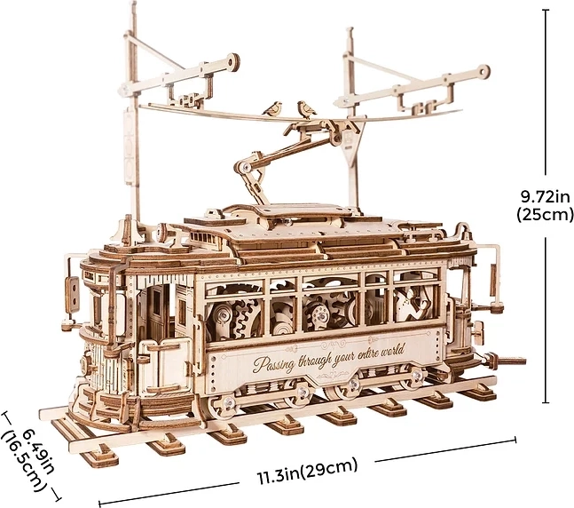 Puzzle mécanique en bois 3D RoboTime Tramway