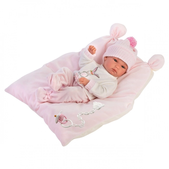 Llorens Nouveau-né fille sur couverture 35 cm