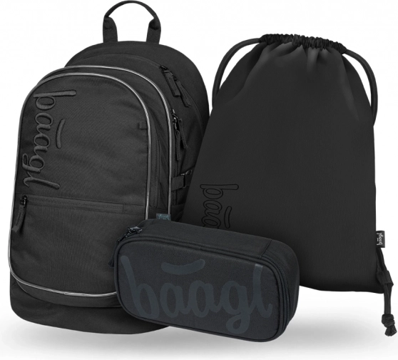 Set 3-en-1 Core Uni noir : sac à dos, trousse et sac à chaussures