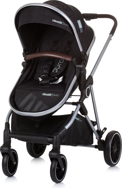 CHIPOLINO Poussette combinée Aura 2en1 Obsidian, Argent
