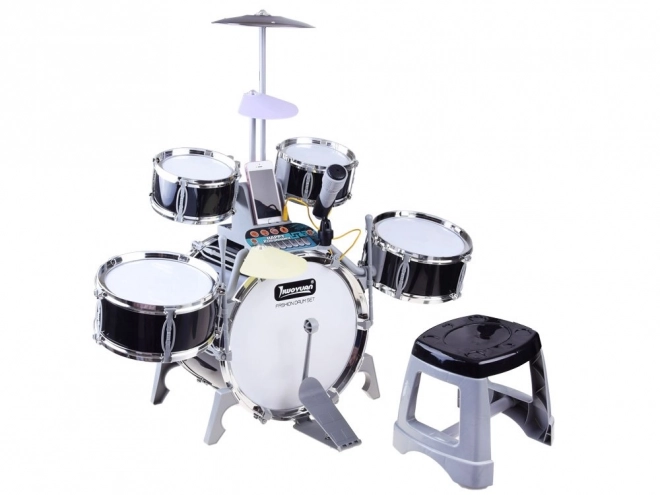 Tambour pour enfants avec microphone et panneau musical