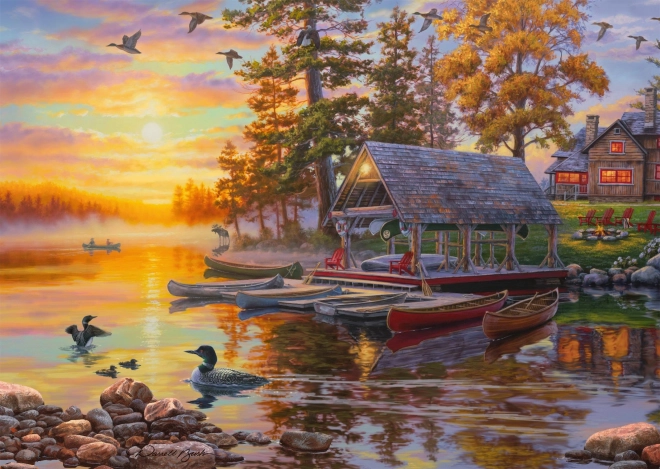 Puzzle Cabanon avec canoës 1000 pièces