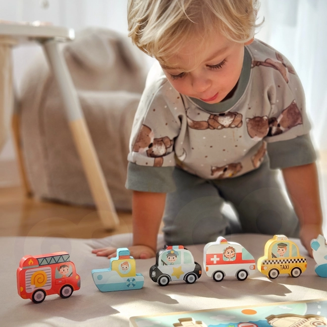 Puzzle en bois Montessori ville