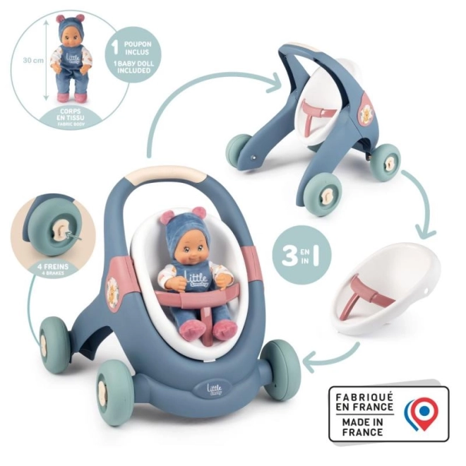Smoby trotteur 3 en 1 avec poupée