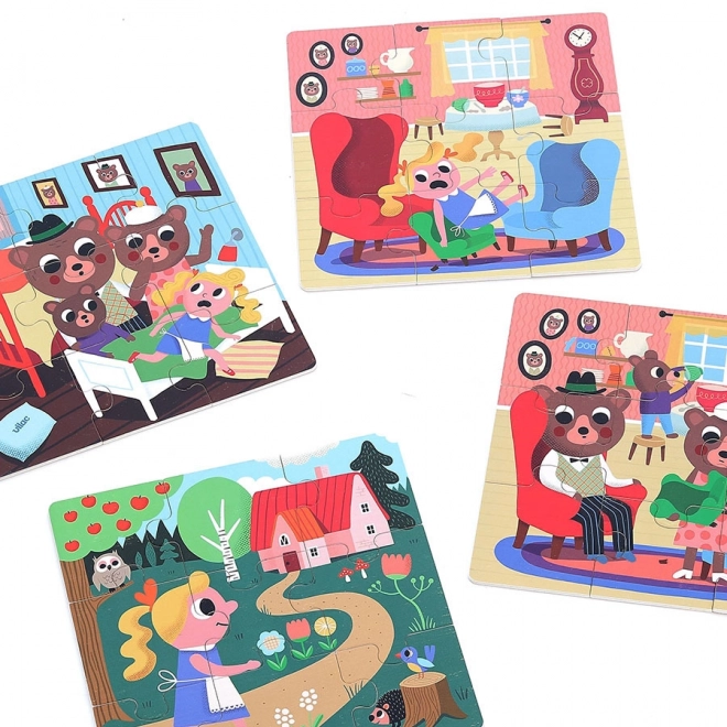 Vilac puzzle en bois Boucles d'Or 4 en 1