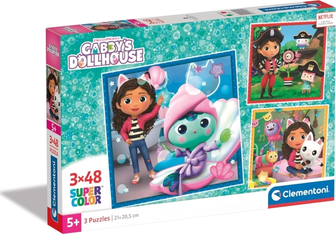 Puzzle CLEMENTONI La Maison magique de Gabby 3×48 pièces