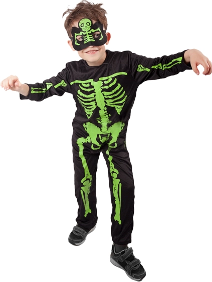 costume pour enfant squelette néon – taille M