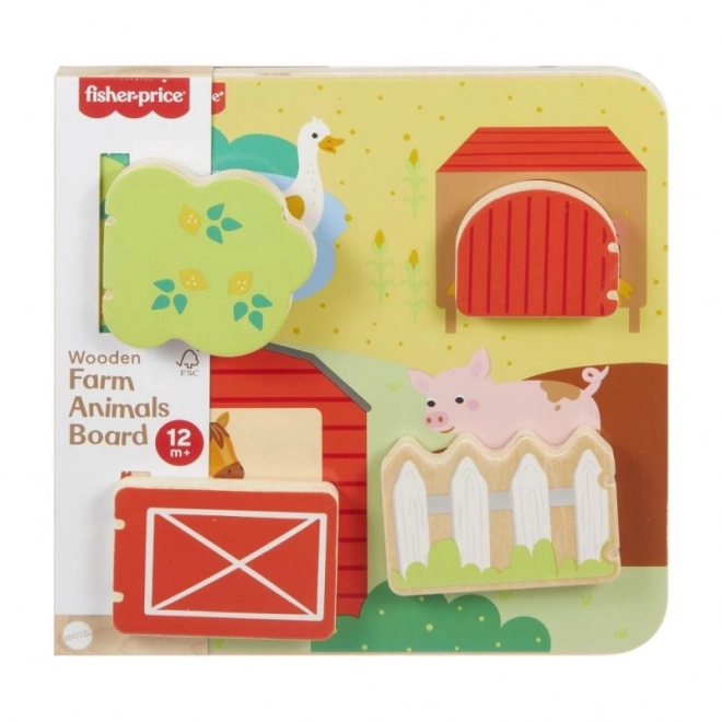 Fisher-Price Jeu en Bois Cache-cache avec Animaux