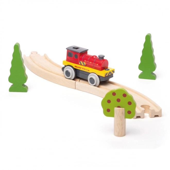 Bigjigs Rail Locomotive Électrique Rouge Puissante