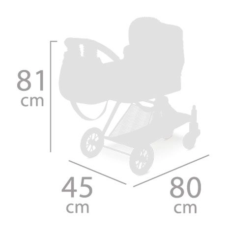 DeCuevas 80732 Poussette pour poupées 3 en 1 XL avec sac Classic Gold 2020 - 81 cm